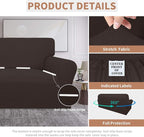 Easy-Going 100% Waterproof Couch Cover, 3 Cushion Couch Slipcover for Sofa | Leakproof Sofa Cover, Stretch Jacquard Furniture Protector Against Stain Spill from Kids, Pets, Dog (Sofa, Chocolate)