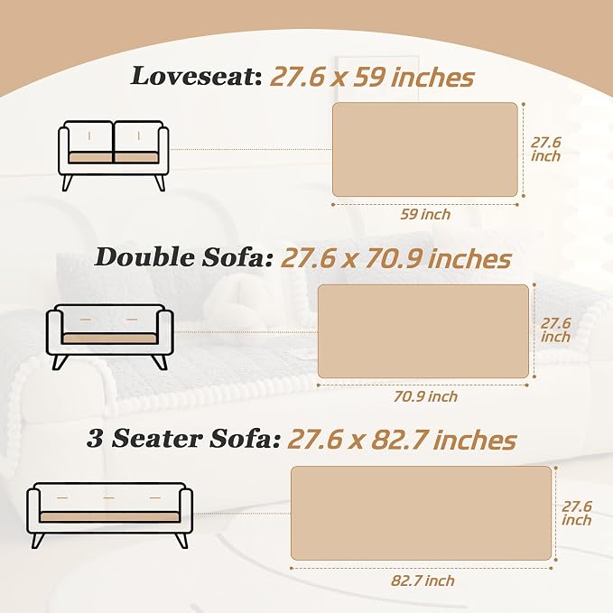 Couch Covers Washable Couch Cover for Dogs Fuzzy Sofa Covers for Pet, Non-Slip Sofas Slipcover Cushion Protector Pets Mat Dog Bed Mats(Only 1PC)