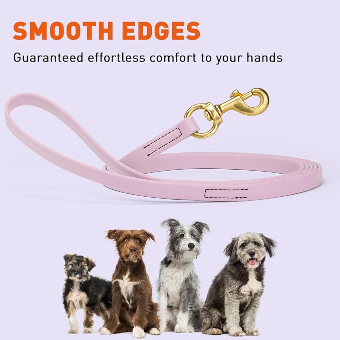 Viper Biothane K9 Working Dog Leash Waterproof Lead for Tracking Training Schutzhund Odor-Proof Long Line with Solid Brass Snap for Puppy Medium and Large Dogs, 15ft Pastel Purple