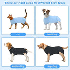 2 Packs Breathable Cotton Dog Recovery Suit for After Neuter Spay Abdominal Wounds Protector, Professional Anti-Licking Onesies for Male Female Pets Surgery Bandages, M Black Blue Pure