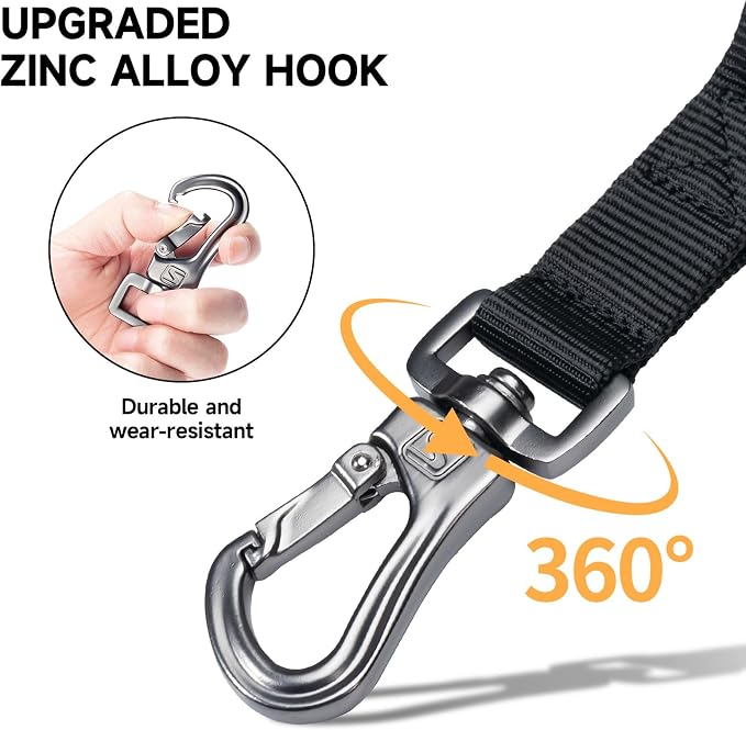 EXCELLENT ELITE SPANKER Tactical Military Bungee Nylon Dog Leash Adjustable | Adjustable No Pull Leads Rope Quick Release with 2 Control Handle heavy duty durable for training huntingfor medium large dog