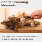 Wablade Cat Brush for Sensitive Cats & Kittens, Soft, 7.5", Made in Japan | Daily grooming & massage for routine care, gently lifts loose surface fur with natural sisal fibers (Not a Deshedding Tool)
