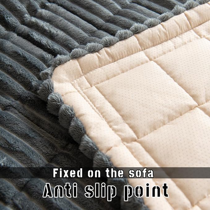 Mitid Sofa Cover Fuzzy Couch Cover for Pet, Couch Covers for Dogs Pets Mat | Washable Non-Slip Sofa Slipcover Cushion Protector Pets Friendly Mat, Dog Couch Cover, Square Couch Covers for Dogs Non Skid