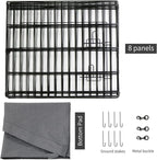 PETIME Foldable Metal Dog Exercise Pen/Pet Puppy Playpen Kennels Yard Fence Indoor/Outdoor 8 Panel 24" W x 30" H with Bottom Pad (with Bottom pad, 8 Panels 30" H)