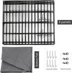 PETIME Foldable Metal Dog Exercise Pen/Pet Puppy Playpen Kennels Yard Fence Indoor/Outdoor 8 Panel 24" W x 24" H with Bottom Pad (with Bottom pad, 8 Panels 24" H)