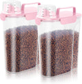 5-7LBS/6Qt Dog Cat Storage Container Portable with Upgraded Large Spout and Cup, Plastic Pet Food Dispenser for Small Animal Kibble, Bird Seed, Oatmeal, Rice, Flour, Brown Sugart-2 pack Smoky Pink