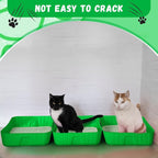 Bokon 25 Count Disposable Litter Box for Cat, Large Disposable Litter Tray for Travel Home Durable Portable Plastic Kitty Litters Boxes Leak-Resistant Easy-Grip Rim, 15.7 x 11.8 x 3 Inches(Green)