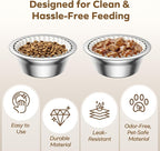 600 PCS Disposable Pet Feeding Bowls Bulk for Cats & Dogs, Leak Resistant | Printed Paper Cat Food Bowl Liners, Wet & Dry Food, Small Pet Bowl Covers, Easy Clean Feeding Supplies, White Pattern