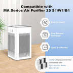 25 Replacement Filter Compatible with MA Series Air Purifier 25 S1/W1/B1,3 in 1 Stage with Pre-filter,High-Efficiency Core Layer,and Activated Carbon,8-Pack
