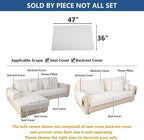 Eismodra Couch Cover,Sectional Couch Covers,Sofa Covers for 3 Cushion Couch,Anti-Slip Sofa Slipcovers for Dogs Cats Kids Loveseat Recliner L Shaped Armrest Backrest,White 36''x47''(Only 1 Piece)