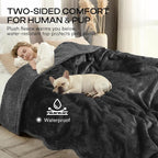 Luciphia Waterproof Pet Blanket, Liquid Pee Proof Dog Blanket for Sofa Bed Couch, Reversible Sherpa Fleece Furniture Protector Cover for Small Medium Large Dogs Cats, Black X-Large（85" x 57"） | waterproof pet blanket sherpa fleece reversible couch cove...