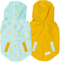 Lucy & Co. Lucky Ducky - Reversible Raincoat for Dogs & Pets - Dog Raincoat - Fashionable and Comfy Water Proof Adjustable Poncho for Canines - Large - Yellow Blue Rubber Duck