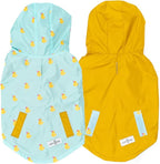 Lucy & Co. Lucky Ducky - Reversible Raincoat for Dogs & Pets - Dog Raincoat - Fashionable and Comfy Water Proof Adjustable Poncho for Canines - X-Large - Yellow Blue Rubber Duck