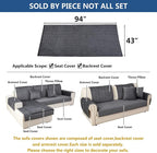 Eismodra Couch Cover,Sectional Couch Covers,Sofa Covers for 3 Cushion Couch,Anti-Slip Sofa Slipcovers for Dogs Cats Kids Loveseat Recliner L Shaped Armrest Backrest,Dark Gray 43''x94''(Only 1 Piece)