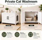 Homhedy 31.5" L Cat Litter Box Enclosure with Barn Door, White | Wooden Cat Washroom Furniture, Cat House, Pet Storage Cabinet, Dog-Proof, Fit Most of Litter Box, Farmhouse Style