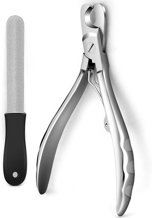Heavy Duty Dog Nail Clippers for Large Dogs & Thick Nails (Silver) | Upgrade Wide Open Nail Trimmer Cut Like Butter, Professional Full Metal Razor Sharp for All Dogs with Thick Toenails