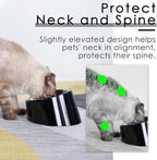 SuperDesign Mess Free 15° Slanted Bowl for Dogs and Cats, Tilted Angle Bulldog Bowl Dog Feeder, Non-Skid & Non-Spill, Easier to Reach Food M/1 Cup Dark Black