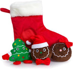Hollypet Christmas Squeaky Hide and Seek Dog Toys for Small and Medium | Interactive Plush Stuffed Dog Squeak Toys for Small Medium Sized Dogs and Non-Aggressive Chewers, Puppy Teeth Clean Chew Toys