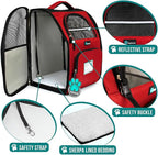 PetAmi Dog Backpack Carrier for Small Medium Dogs Large Cats up to 18 lbs, 2 Side Entry, Structured No-Collapse Frame, Airline Approved Ventilated Pet Backpack for Hiking Camping Travel Vet, Red