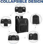 Apollo Walker Dog & Cat Carrier Backpack for 4-18lb Pets - Ventilated Safe Design with Padded Back Support, Breathable Mesh Pet Backpack for Hiking, Travel, Outdoor (Black)