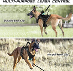 WINGOIN Black Tactical Dog Harness for Medium Size Dogs,No Pull Dog Harness | Heavy Duty with Handle,Adjustable Reflective,Military K9 Pet Vest,for Pitbull Female Male,for Walking Training Hiking Running