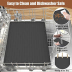 24"x16" Large Dog Food Mat, Silicone Dog and Cat Mats for Food and Water Bowls, Waterproof Raised Edge Pet Feeding Mat for Contain Spills Protects Floors, Multiple Colors & Sizes for Pets, Dark Green