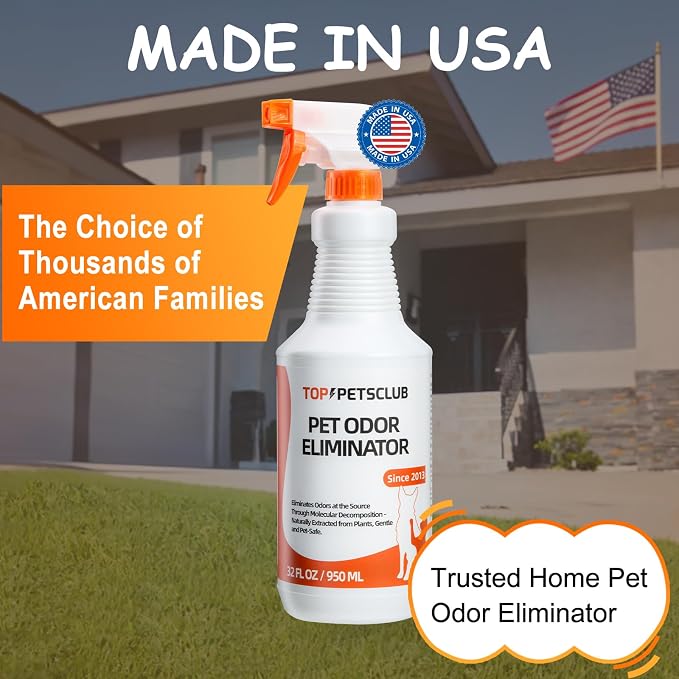 Pet Odor Eliminator for Strong Odor, Pet Stain Remover for carpet, Ready to Use Plant Based Formula Dog & Cat Urine Odor Eliminator Spray - Colorless and Odorless,Used in House, Doghouse(128oz)
