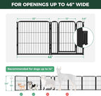 FXW Dog Gate, Extra Wide Adjustable for Openings Up to 46", 24" H | Flexible Space Control, Easy Walk-Through Access, 1 Panel + 1 Gate, For Puppies & Small Dogs, Garage Use