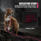 lynxking Long Dog Leash Reflective 15ft 30ft 50ft Check Cord Training Lead Padded Handle Heavy Duty Rope for Puppy Small Medium Large Dogs (Pink, 30ft x 3/8inch)