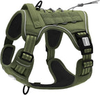 AUROTH Tactical Dog Harness for Large Dogs No Pull Adjustable Pet Harness Reflective K9 Working Training Easy Control Pet Vest Military Service Dog Harnesses