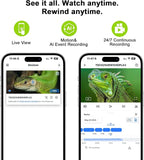Pet Camera for Aquarium, Reptile & Bird Feeder | 5&2.4GHz WiFi, 24/7 Recording, No Drill, Easy to Install