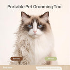 2 in 1 Cat Brush for Dematting & Deshedding, Undercoat Rake | Stainless steel undercoat rake for cats and small dogs helps remove loose hair, mats and tangles; grooming comb included