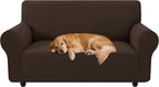 XINEAGE Stretch 2 Seater Slipcover, Non-Slip Pet Couch Cover,Dark Coffee | Washable Furniture Protector, Elastic Bottom, Dogs & Cats Friendly, Scratch-resistant, Fast Setup, High Elasticity