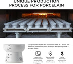 NECOICHI Raised Cat Water Bowl, Elevated, with Measurement Lines, Dishwasher and Microwave Safe (Cat, Extra Tall) White