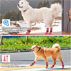 SCENEREAL Anti Slip Dog Socks to Prevent Licking Paws for Hardwood Floors | Double Sides Dog Shoes Boots & Paw Protectors for Hot/Cold Pavement, Dog Grippy Booties for Small Medium Large Senior Dogs