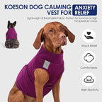 KOESON Reflective Dog Anxiety Vest, Adjustable & Breathable Thunder Jacket for Dogs, Lightweight & Soft Calming Vest for Dogs, Stress Relief Dog Compression Shirt for Thunder, Fireworks, Separation