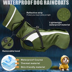 Dog Raincoat Waterproof Raincoats for Dog Reflective Dogs Rain Jackets with Hood Hoodie Pet Rain Poncho Coat for Small Medium Large Dogs Puppies S-XXL (Green, XL)