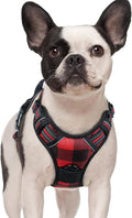 rabbitgoo Dog Harness, No Pull for Small Dogs with 2 Leash Clips, Pet Vest | No Choke with Handle, Adjustable Soft Padded, Reflective, Easy Control for Walking, Red Plaid, Small