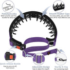 Mayerzon Martingale No Pull Collar for Medium Large Dogs | Purple, L | Patented Anti Pull Dog Collar with Buckle for Walking Training, Reflective Stitching, Neoprene Padding, Adjustable, Sturdy