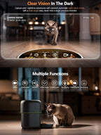 Automatic Cat Feeder with Camera - 5G WiFi Auto Cat Food Dispenser, 1080P HD Video with Night Vision, 1-15 Meals, 1-99 Portions, 2-Way Audio, Keeps Food Fresh, Timed Pet Feeder Also for Dogs