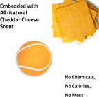 Playology Dog Toys | Squeaky Chew Ball for Large Dogs | Cheddar Cheese Scented Jumbo Dog Ball | Bouncy Floating Chew Toys for Fetch