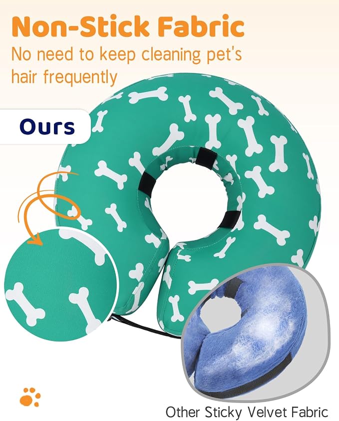 Supet Inflatable Dog Cone Collar for Large Medium Small Dogs, Soft Cone Collar for Dogs Cats, ECollar Doggie Neck Donut Dog Cone Alternative After Surgery