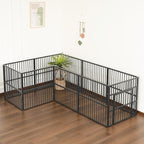 Dog Playpen 32" Height – Heavy Duty, Foldable | 25mm Steel Tubes, 40.8 lbs sturdy frame, rubber non-slip feet, indoor outdoor, Small Medium Dogs