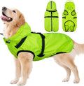 Dog Raincoat with Built-in Harness, Dog Rain Jacket with Clear Hood | Rain Coat For Gaint Dogs, Doggy Poncho With Leash Hole, Reflective Strips, For Rainy Snowy Weather Walks, Hiking Camping, 4XL
