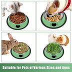 Serentive 2 Pcs Non-Slip Stainless Steel Small Cat Food Bowls - Unbreakable, Thicken 7 Oz Cat Dishes - Indoor, Removable Rubber Base, Easily Clean, Lovely Color