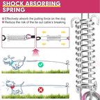 Snagle Paw Dog Tie Out Cable 30FT-1000LBS Break Strength,Heavy Duty Dog Leads for Yard with Shock Absorbing Spring & Swivel Hook,Long Leash Cable for Outdoor Tethering,Dog Line for Small Large Dogs