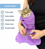Calm & Cozy® Cat Swaddle Wrap for Anxiety & Handling (Lavender, Medium) | Patented Access Points, Nail Trimming, Grooming, Medication, Vet Visits