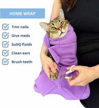 Calm & Cozy® Cat Swaddle Wrap for Anxiety & Handling (Turquoise, Medium) | Patented Access Points, Nail Trimming, Grooming, Medication, Vet Visits