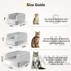 Stainless Steel Litter Box Extra Large for Big Cats Multi-Cats, Jumbo Extra Large Metal Cat Litter Box with High Sided Lid, Anti-Urine Leakage, Non-Stick,Include Litter Scoop