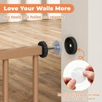 Baby Gate No Drilling, 29"-40" Dog Gate Indoor for Stairs & Doorways | Auto Close, Pressure Mounted Adjustable Pet Gate Indoor, Easy Walk Through Child Gate for Baby & Pet Stroller Friendly, Brown